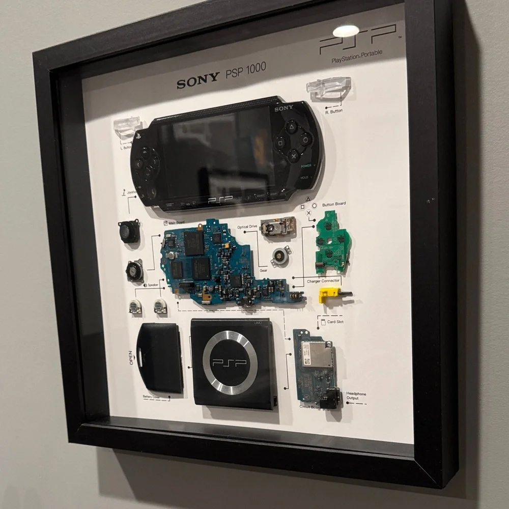 Sony PSP 1000 Component Art in Black Frame